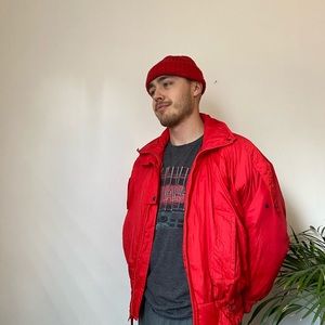 Vintage Waterproof Red Coat